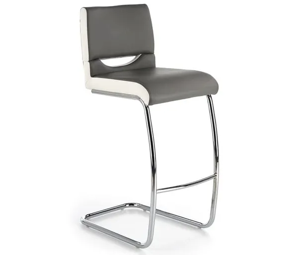 Стильный высокий стул HALMAR H87 для стойки из хромированного металла и обивкой из экокожи