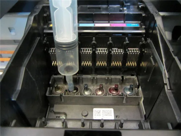 Чистка принтера самодельной промывочной жидкостью.