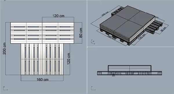 Двуспальная кровать с устройством прикроватных платформ, исполняющих функцию полок или подставок под светильники