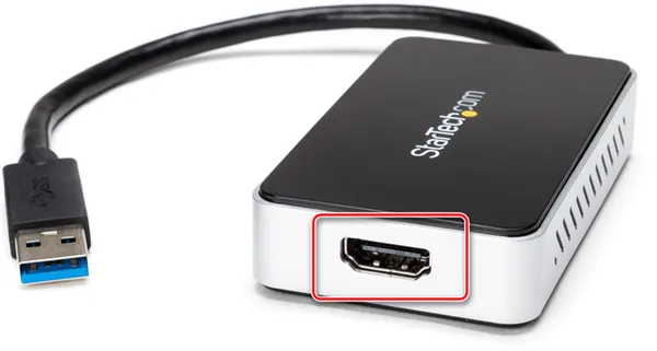 Подключение HDMI-кабеля к преобразователю