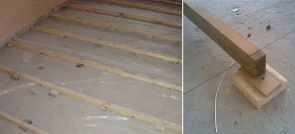 Установка лаг на бетонное основание: как это выглядит на практике