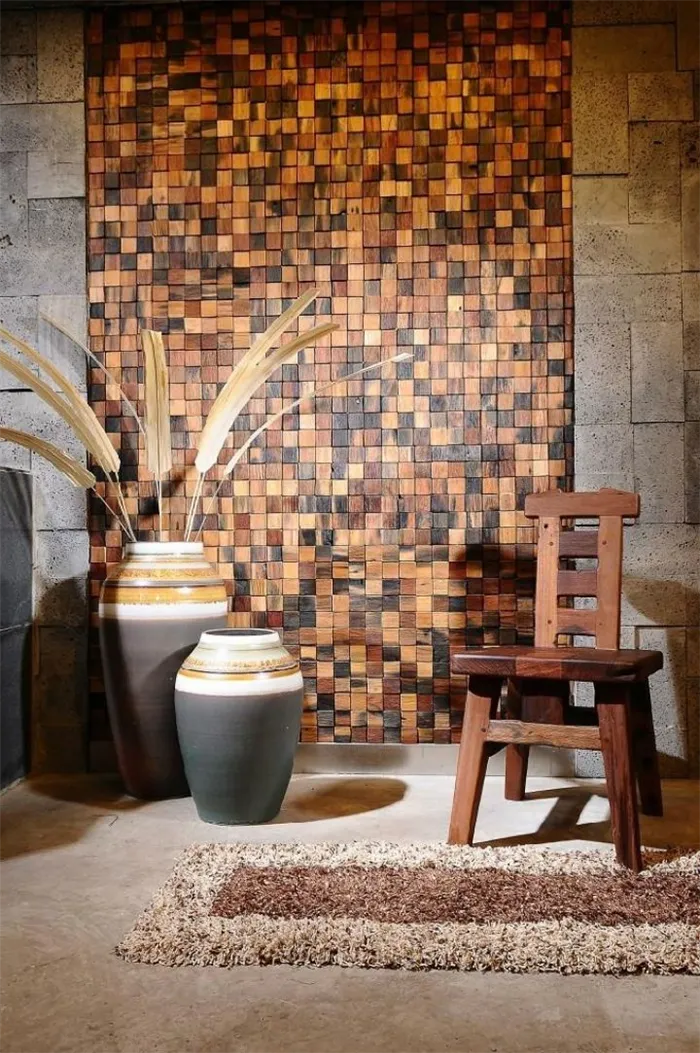 Плитка декор wood мозаика в интерьере