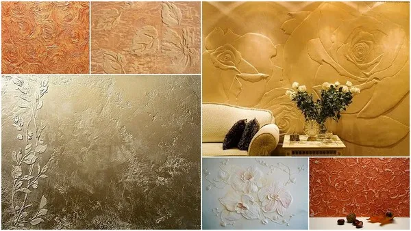 Рисунок 1. Оригинальные виды поверхности стен, оформленных с применением декоративной штукатурки.jpg