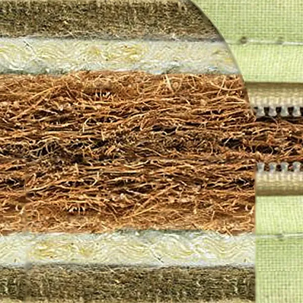 Беспружинный матрас: сэндвич-конструкция из пальмовой койры, шерсти мериноса и кокосовой койры