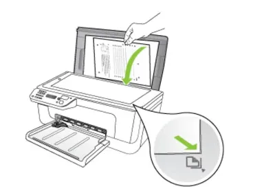 Установка документа в принтер для начала сканирования