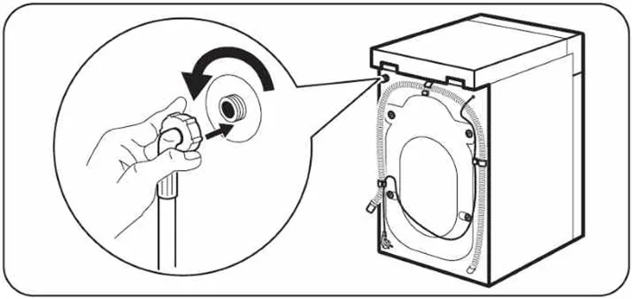 Подключение шланга к стиральной машине для подключения к водопроводу