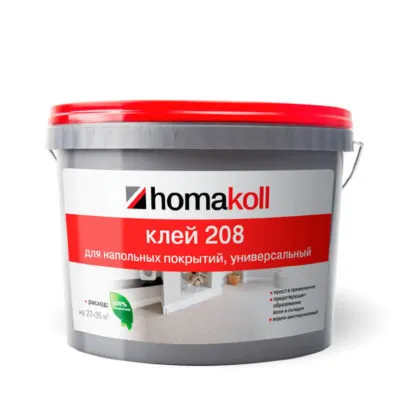  Клей Homakoll 208 (7 кг) универсальный для напольных покрытий из ПВХ и текстиля, морозостойкий