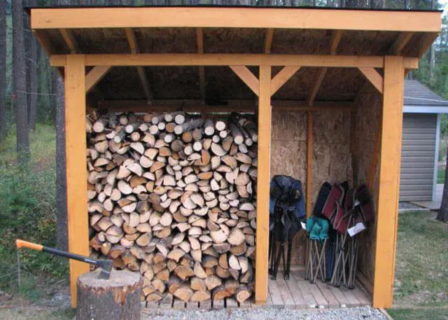 навес для хранения дров