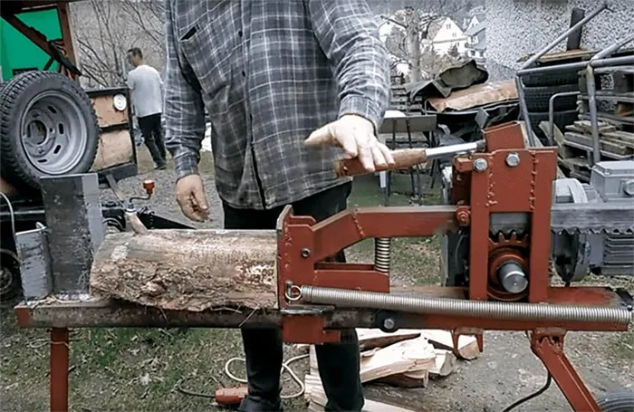 Пружинный механизм для колки дров