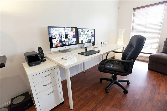 ikea-linnmon-adils-computer-desk-setup-with-drawer-for-dual-monitors