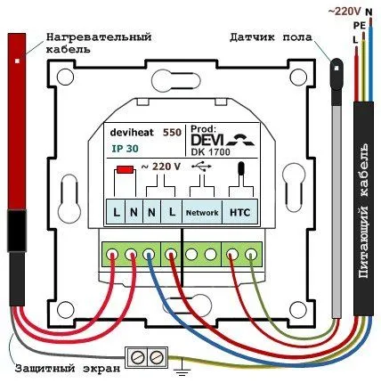 Фото — Схема подключения терморегулятора