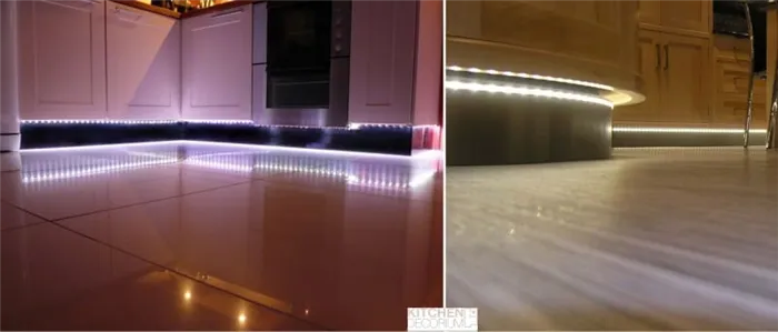 LED подсветка кухни снизу