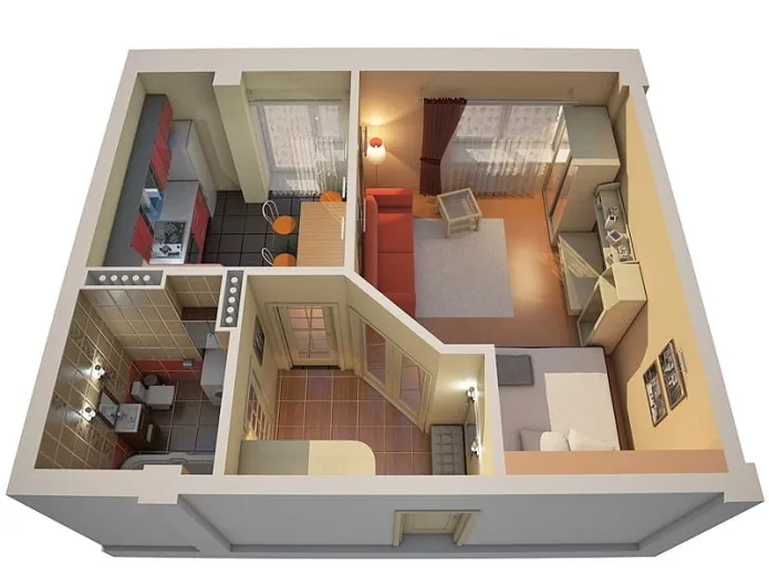 Квартира 40 кв м современные идеи дизайна зонирование фото в интерьере Как обставить однокомнатную квартиру 40 кв м