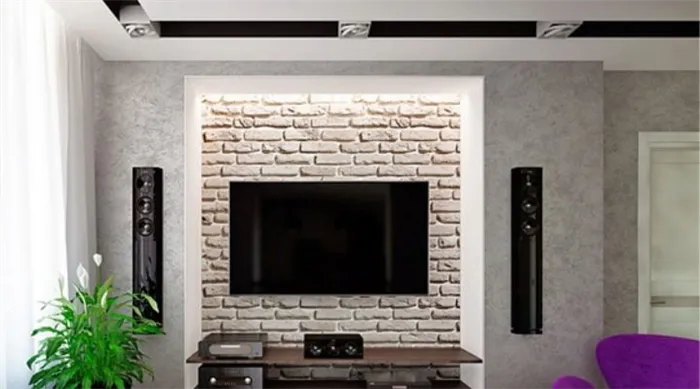 Как оформить стену с телевизором в гостиной Как оформить стену с телевизором